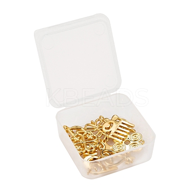 12Pcs 12 Style Brass Pendants KK-LS0001-28G-1