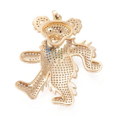 Brass Micro Pave Cubic Zirconia Pendants KK-R138-001G-1