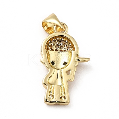 Brass Micro Pave Cubic Zirconia Pendants KK-H433-13A-G-1