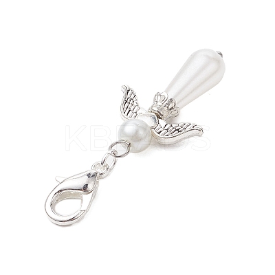 Angel Acrylic Imitation Pearl Pendant Decorations HJEW-JM02319-1