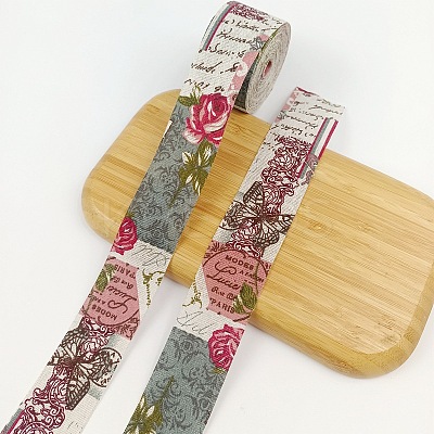 10M Cotton Linen Printed Ribbons PW-WG53274-05-1