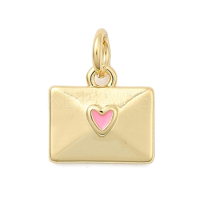 Brass Enamel Charms KK-P338-31G-02-1