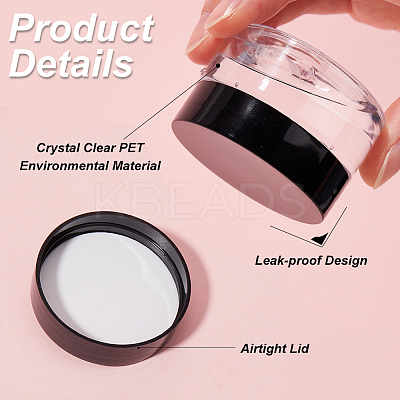 8Pcs Transparent Plastic Empty Portable Facial Cream Jar CON-CP0001-015B-1