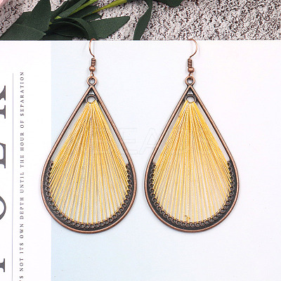 Bohemia Style Alloy Dangle Earrings LS-EJEW-F238-06D-1