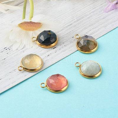 Handmade Natural Mixed Gemstone Pendants PALLOY-JF00791-1