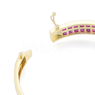 Cubic Zirconia Belt Buckle Hinged Bangle BJEW-N014-012-1