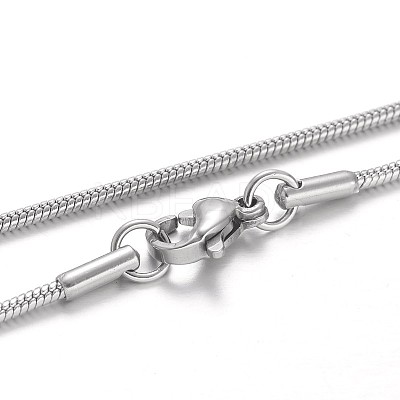 Non-Tarnish 304 Stainless Steel Snake Chain Necklaces NJEW-F195-04B-P-1