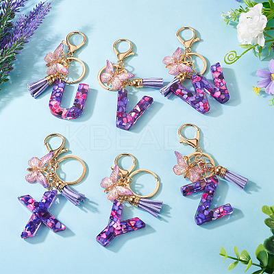 Resin Butterfly Pendant Keychains KEYC-TAC0034-03W-1