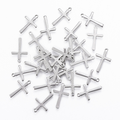 Non-Tarnish 201 Stainless Steel Tiny Cross Charms X-STAS-L197-36P-1