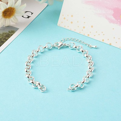 304 Stainless Steel Rolo Chain Bracelet AJEW-JB01012-1