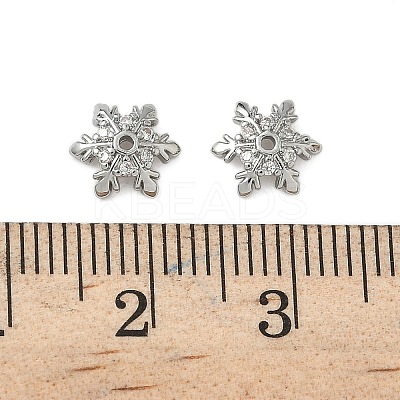 Brass Micro Pave Clear Cubic Zirconia Bead Caps KK-S350-11P-1