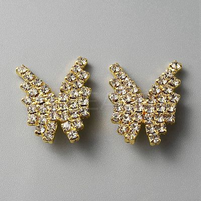 1-Hole Zinc Alloy Rhinestone Shank Buttons FIND-WH0152-110G-1