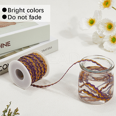 17M Sparkle Polyester Metallic Wavy Fringe Trim Ribbon OCOR-GF0004-47B-1