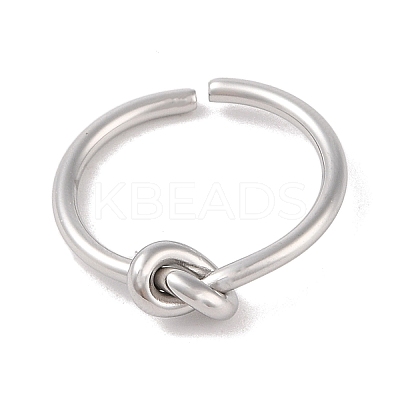Non-Tarnish Simple Knotted 304 Stainless Steel Open Cuff Ring for Women Men RJEW-Z038-05P-1