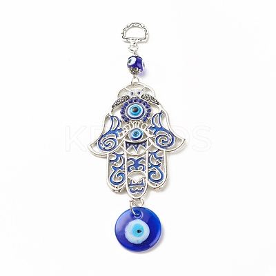 Glass Turkish Blue Evil Eye Pendant Decoration HJEW-I008-06AS-1