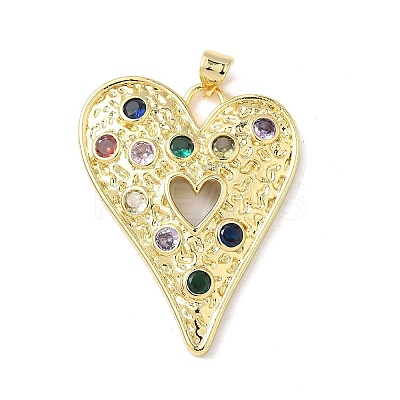 Brass Micro Pave Cubic Zirconia Pendants KK-L239-062G-02-1