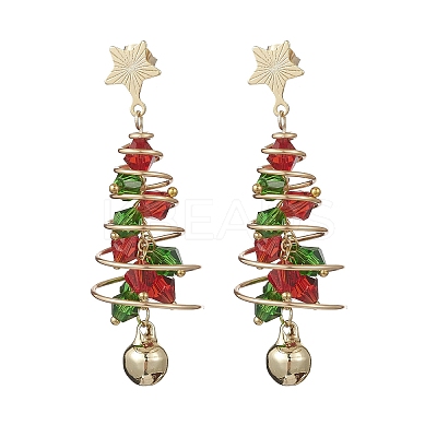 Brass Imitation Austrian Crystal Dangle Stud Earrings EJEW-TA00737-1