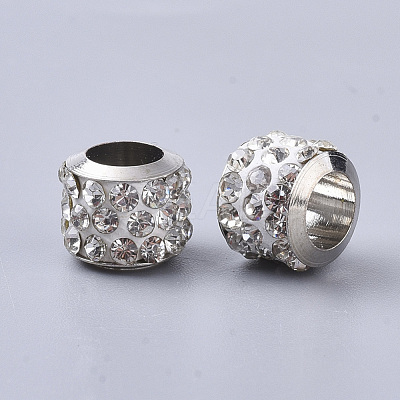 Polymer Clay Rhinestone European Beads RB-S055-18A-P-1