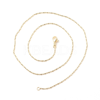 Brass Ball and Column Link Chains Necklace for Women NJEW-P265-01B-G-1