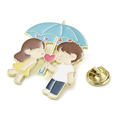 Couple Zinc Alloy Enamel Pin Brooch JEWB-R022-01A-1
