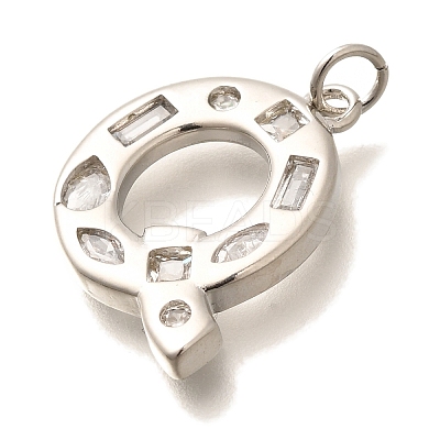 Brass Micro Pave Clear Cubic Zirconia Pendants KK-G521-01P-Q-1
