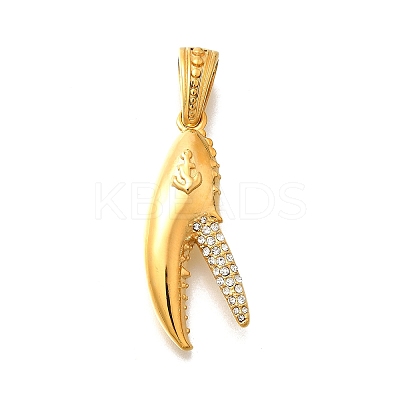 316L Stainless Steel Micro Pave Clear Cubic Zirconia Pendants STAS-S160-01G-1