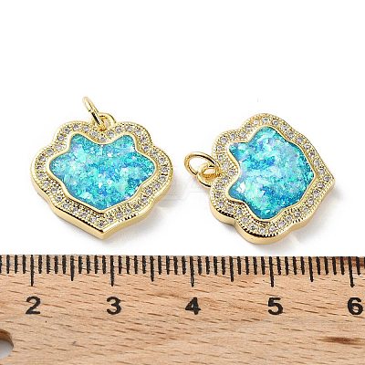 Rack Plating Brass Micro Pave Cubic Zirconia Pendants KK-C041-10G-1