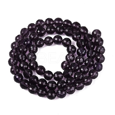 Transparent Glass Bead Strands GLAA-R095-8mm-40-1