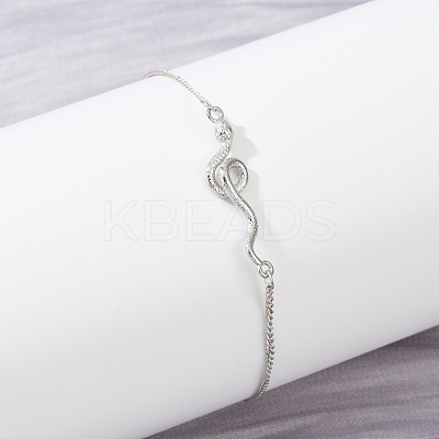 925 Sterling Silver Link Bracelets BJEW-D320-01P-1