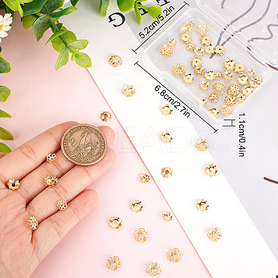 120Pcs 4 Styles 8-Petal & Multi-Petal & 5-Petal 304 Stainless Steel Flower Bead Caps STAS-BBC0001-91-1