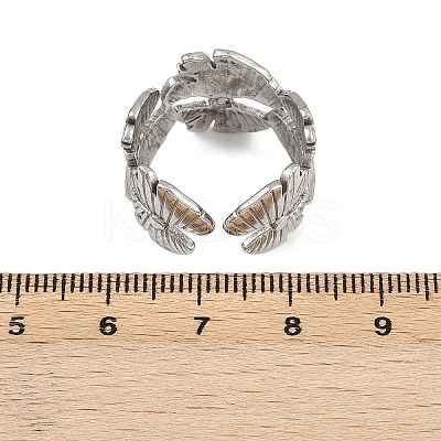 304 Stainless Steel Adjustable Open Cuff Rings for Women LS-RJEW-K299-01P-1
