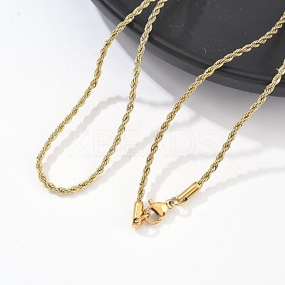 Ion Plating(IP) 304 Stainless Steel Rope Chain Necklaces NJEW-F226-03G-02-1
