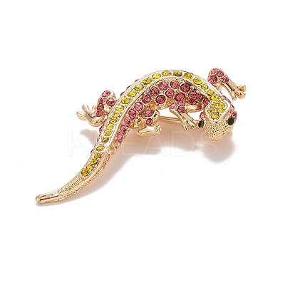 Rhinestone Lizard Badge X1-JEWB-E013-03G-02-1