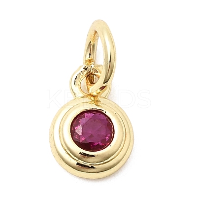Brass Cubic Zirconia Charms KK-G554-02B-07-1