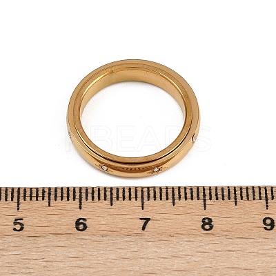 304 Stainless Steel Rhinestone Rotating Finger Rings RJEW-A074-01C-G-1