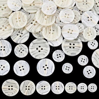 70Pcs 7 Styles Resin Buttons BUTT-PH0001-73-1