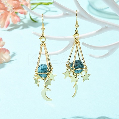 Alloy Macrame Pouch Dangle Earring for Stone Bead Holders EJEW-TA00288-1