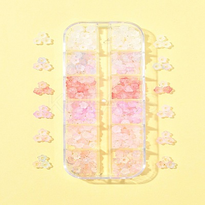 420Pcs 6 Colors Frosted Transparent Acrylic Beads OACR-FS0002-17B-1