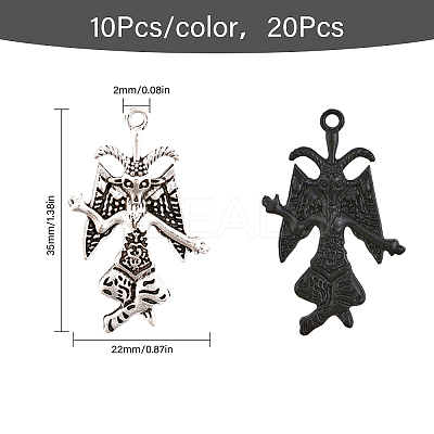 20Pcs 2 Colors Alloy Pendants FIND-CA0007-54-1