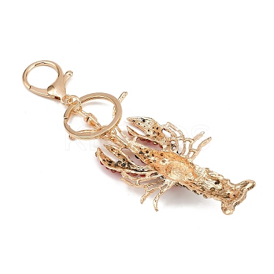 Lobster Alloy Rhinestone Pendant Decoration Keychains LS-KEYC-B019-03-1