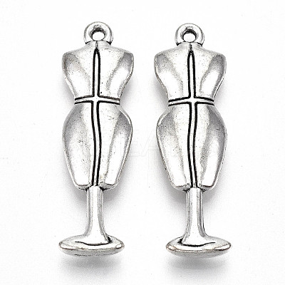 Tibetan Style Alloy Pendants TIBE-S323-080AS-RS-1