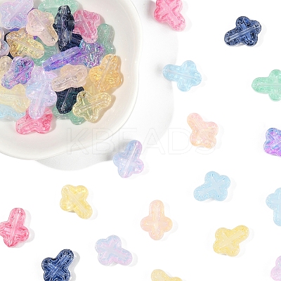 120Pcs 9 Colors Transparent Spray Paint Glass Beads GLAA-FS0002-12C-1