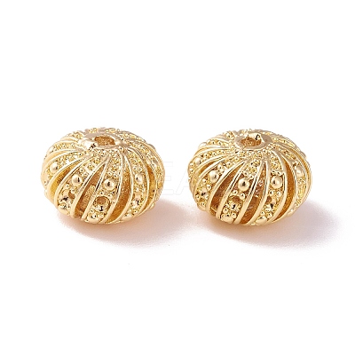 Brass Hollow Rondelle Bead Rhinestone Settings KK-P226-09CG-1