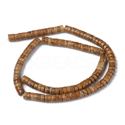 Natural Yellow Wood Lace Stone Wooden Jasper Beads Strands G-Z006-C08-1