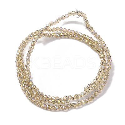 Transparent Electroplate Glass Beads Strands EGLA-H107-01A-AB09-1