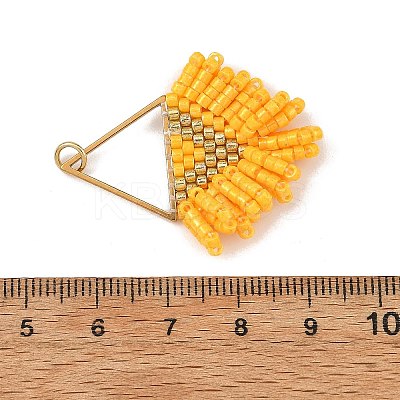 304 Stainless Steel & Glass Seed Beads Fringe Pendants PALLOY-MZ01427-03-1