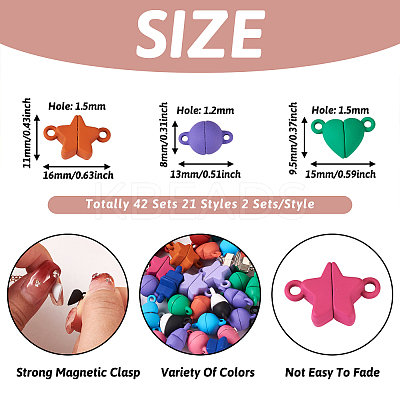 42 Sets 21 Styles Alloy Magnetic Clasps FIND-TA0001-95-1