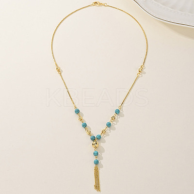 Fashionable Brass Tassel Lariat Necklaces for Women TR9521-1