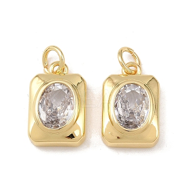 Brass Micro Pave Cubic Zirconia Pendants KK-G544-26G-1