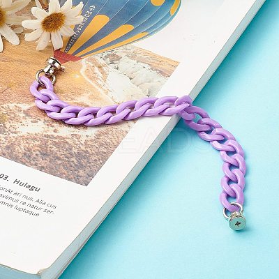 Opaque Acrylic Curb Chain Phone Case Chain HJEW-JM00512-02-1
